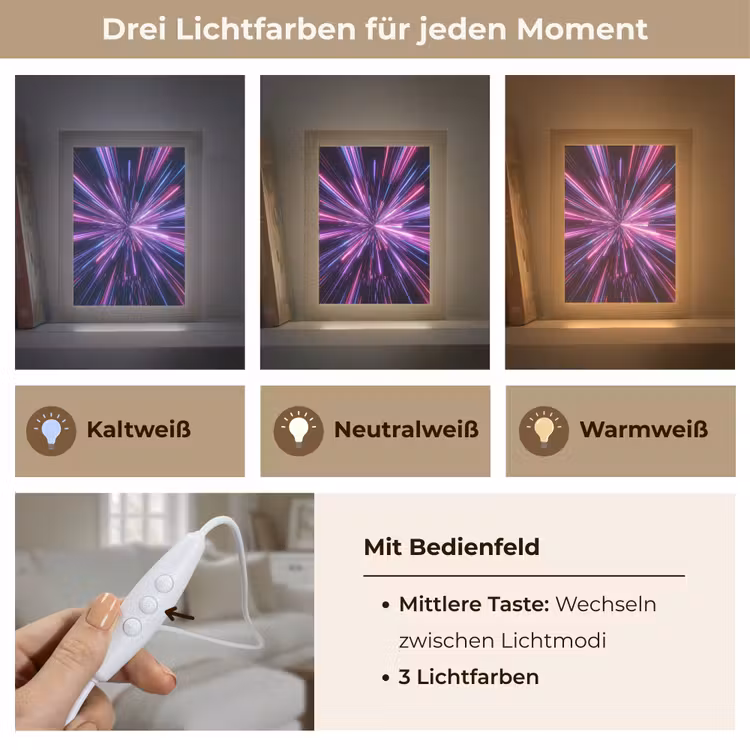 Lichtsnelheid - Ruimte - Roze - Paars Light Box met kabel (Tafellamp) klein -USP_lichtkleurDE