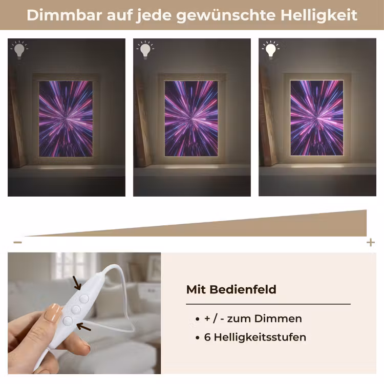 Lichtsnelheid - Ruimte - Roze - Paars Light Box met kabel (Tafellamp) klein -USP_dimbaarDE