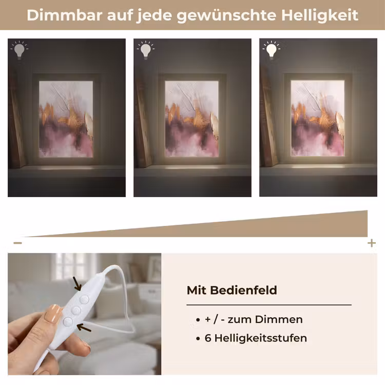 Paars - Abstract - Verf - Goud Light Box met kabel (Tafellamp) klein -USP_dimbaarDE