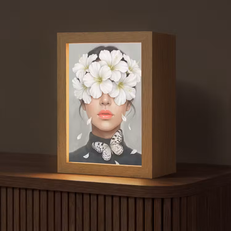 Lelies - Portret - Wit Light Box met kabel (Tafellamp) klein -z3d_website