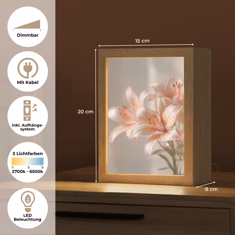 Lelies - Meeldraden - Roze - Wazig Light Box met kabel (Tafellamp) klein -USP_DE