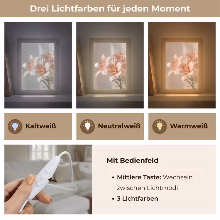 Lelies - Meeldraden - Roze - Wazig Light Box met kabel (Tafellamp) klein -USP_lichtkleurDE