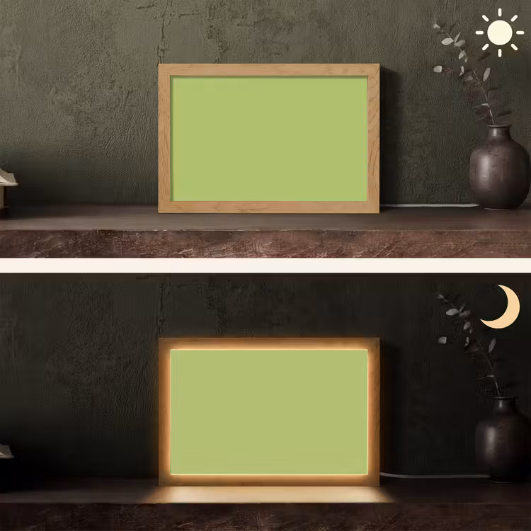 Lime - Glow - Groen Light Box met kabel (Tafellamp) klein 924 -sfeer3
