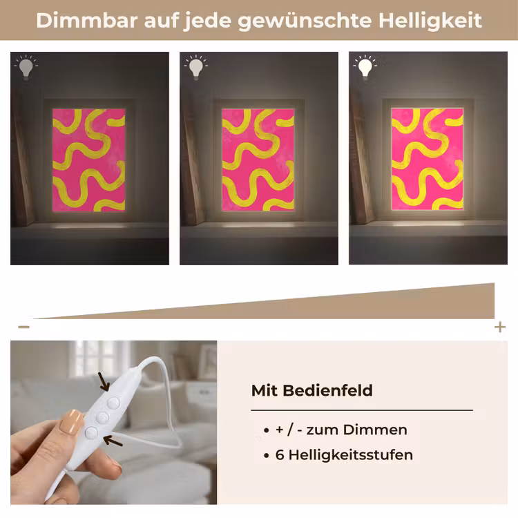 Lijn - Geel - Abstract Light Box met kabel (Tafellamp) klein -USP_dimbaarDE