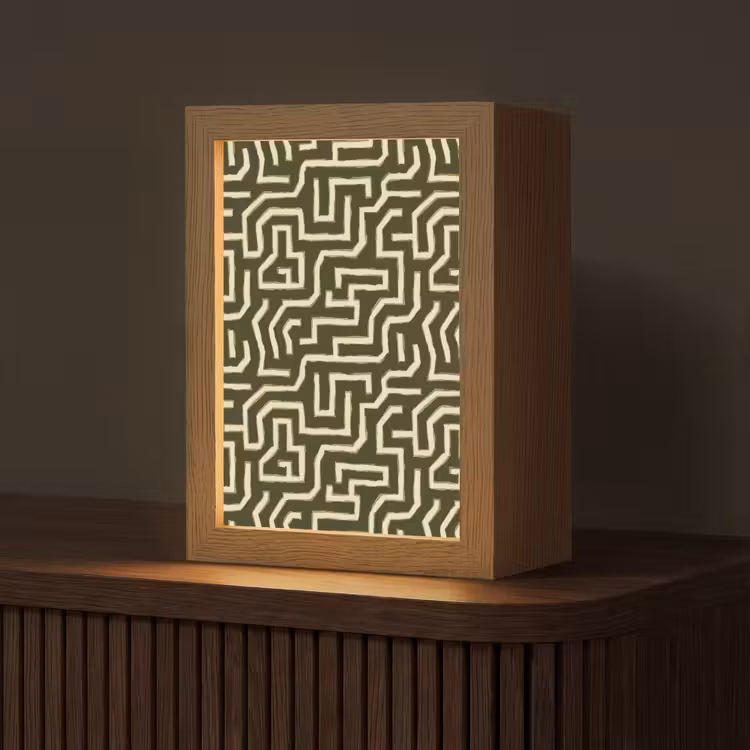 Lijnen - Abstract - Groen Light Box met kabel (Tafellamp) klein 925 -z3d_website
