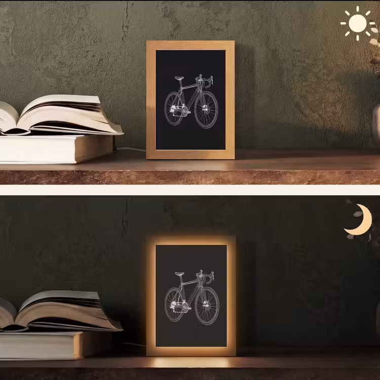 Lijnen - Illustratie - Wit Light Box met kabel (Tafellamp) klein -sfeer3