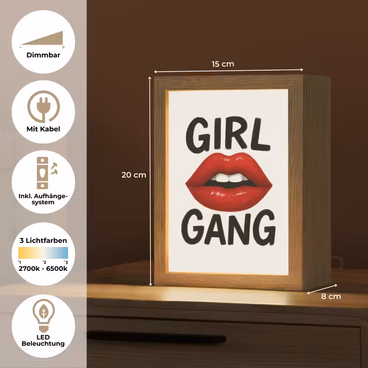 Lip - Girl - Rood - Letters Light Box met kabel (Tafellamp) klein -USP_DE