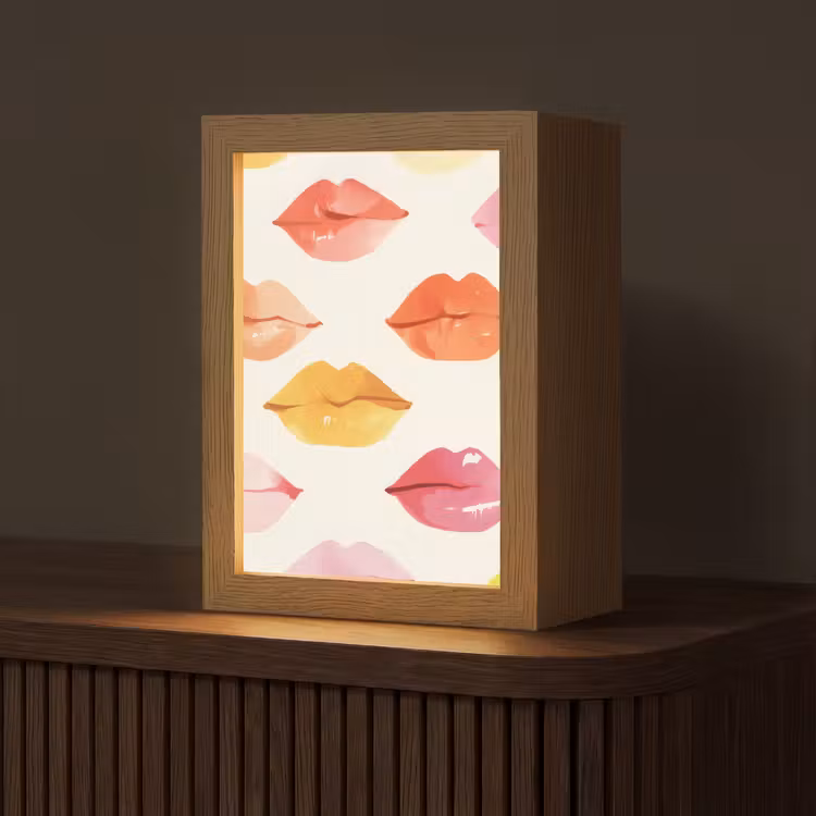 Lippen - Kleurrijk - Glanzend Light Box met kabel (Tafellamp) klein -z3d_website