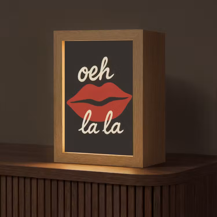 Lip - Rood - Quote Light Box met kabel (Tafellamp) klein -z3d_website