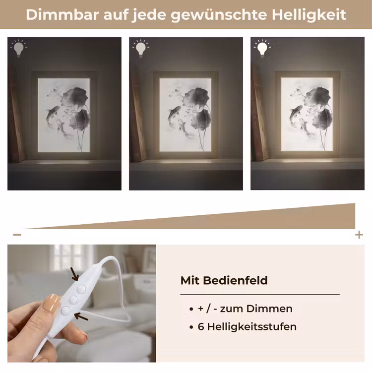 Lotusbloemen - Vissen - Bladeren - Zwart Light Box met kabel (Tafellamp) klein -USP_dimbaarDE