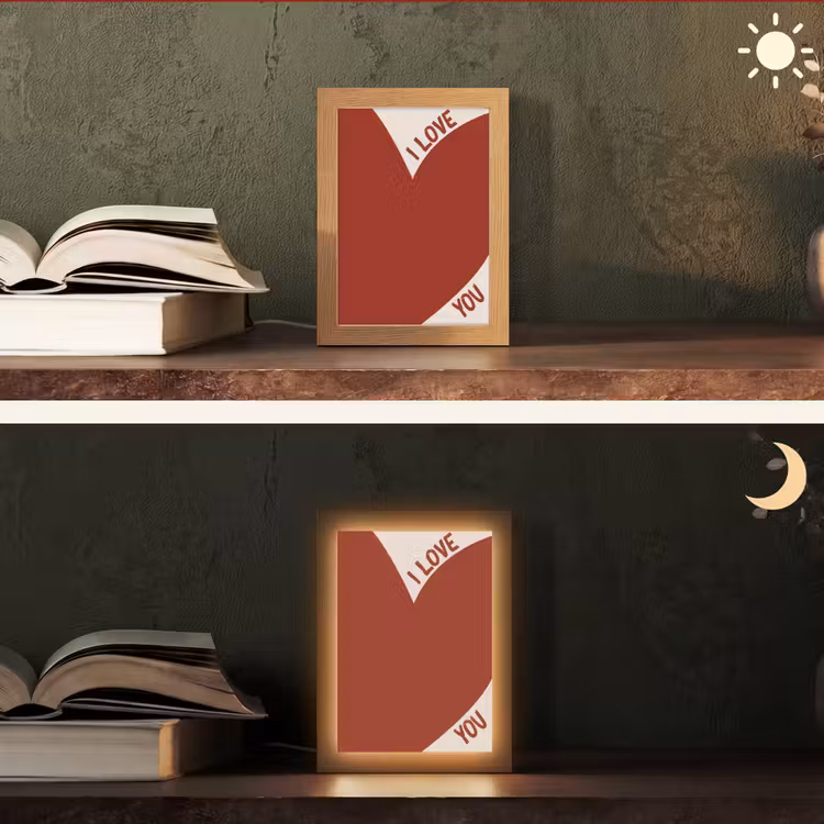 Loveyou - Rood - Hart Light Box met kabel (Tafellamp) klein -sfeer3