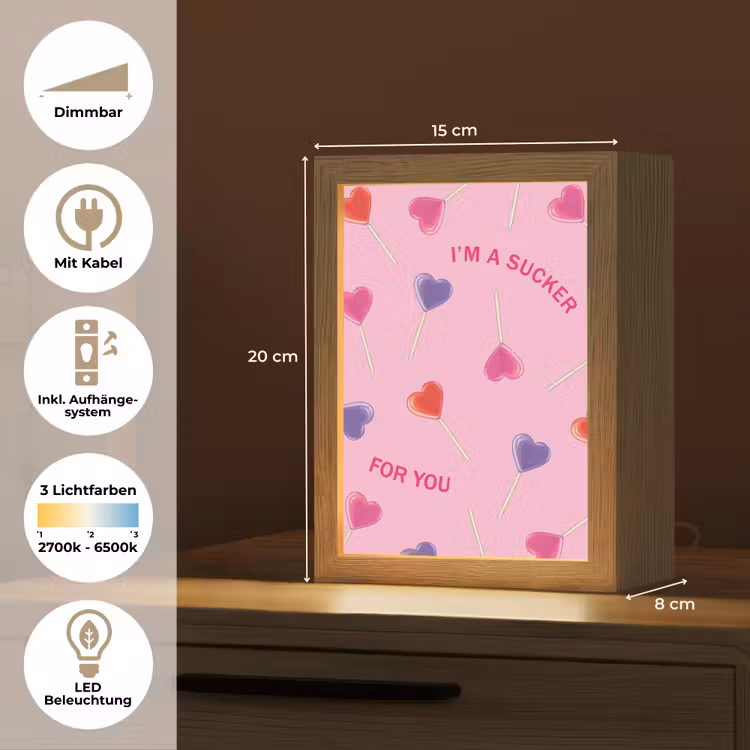 Lolly - Valentijn - Illustratie - Snoep Light Box met kabel (Tafellamp) klein -USP_DE