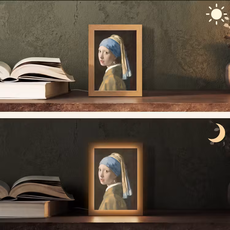Meisje met de parel - Schilderij - Oude meesters - Vermeer Light Box met kabel (Tafellamp) klein -sfeer3