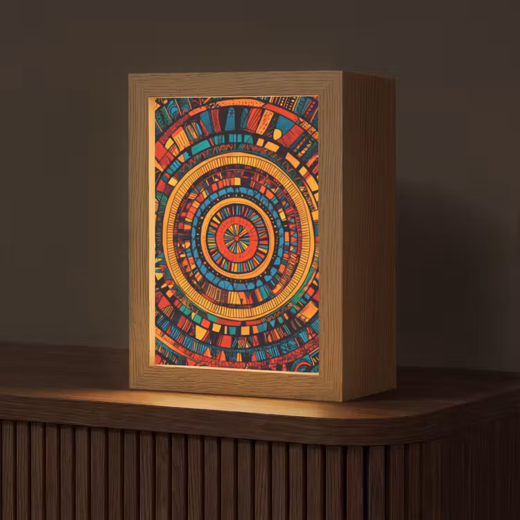 Mandala - Cirkels - Patronen Light Box met kabel (Tafellamp) klein -z3d_website