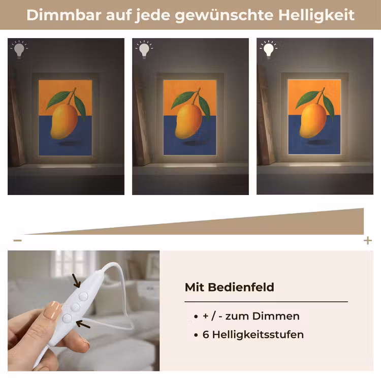 Mango - Vlakken - Bladeren - Oranje Light Box met kabel (Tafellamp) klein -USP_dimbaarDE