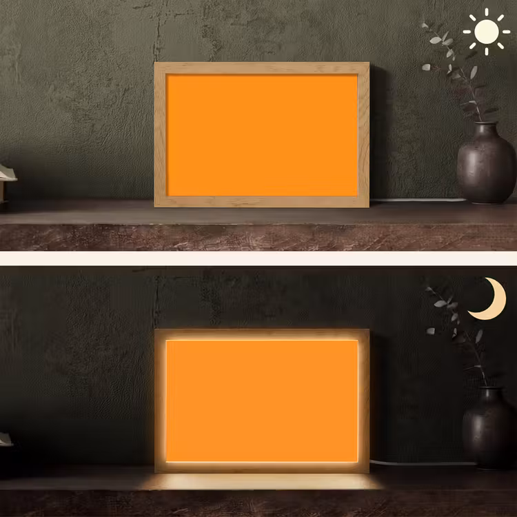Marigold - Glow - Oranje Light Box met kabel (Tafellamp) klein 924 -sfeer3