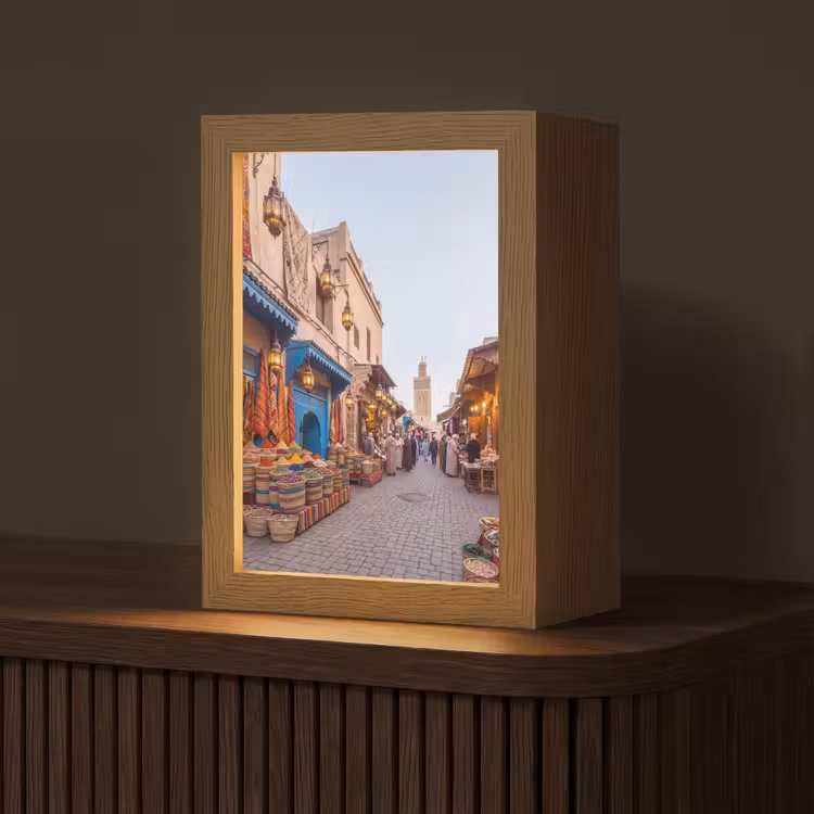 Tischlampe - Markt – Orientalisch – Farbenfroh - Markt - Oosters - Kleurrijk Light Box met kabel (Tafellamp) klein