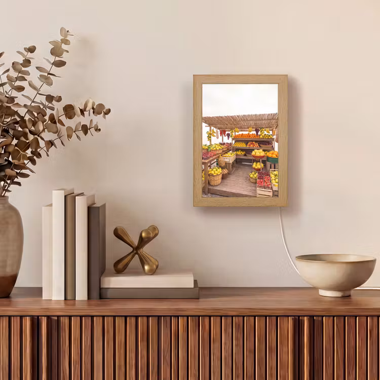 Tischlampe - Marktstand – Obst – Frisch - Marktkraam - Fruit - Vers Light Box met kabel (Tafellamp) klein