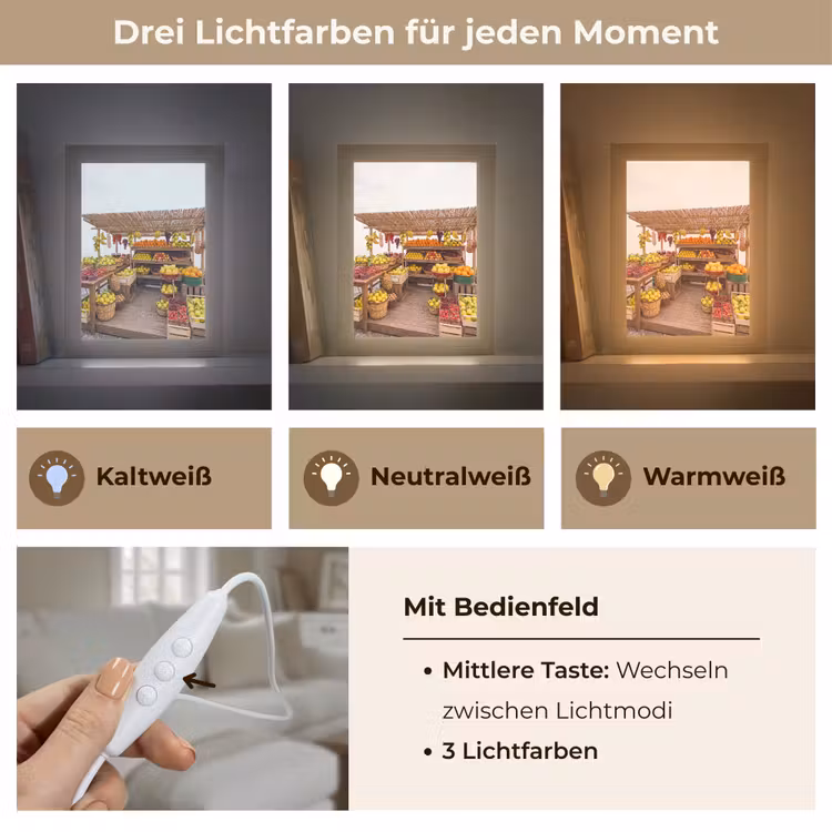 Tischlampe - Marktstand – Obst – Frisch - Marktkraam - Fruit - Vers Light Box met kabel (Tafellamp) klein