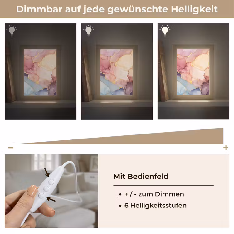 Marmer - Kleurrijk Light Box met kabel (Tafellamp) klein -USP_dimbaarDE