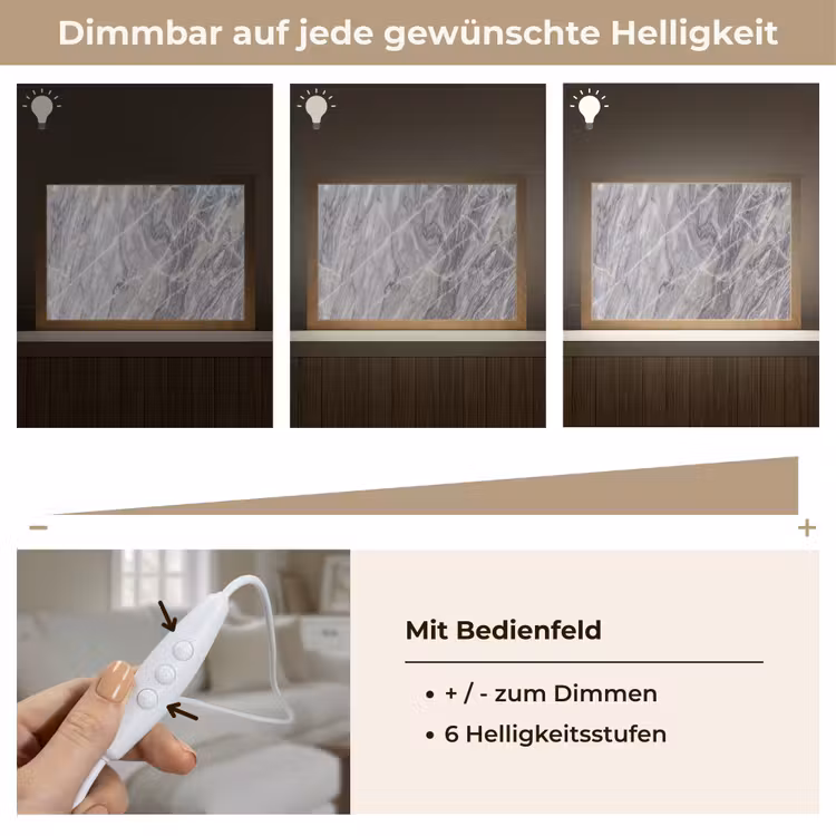 Marmer - Ader - Patroon - Abstract - Grijs Light Box met kabel (Tafellamp) klein -USP_dimbaarDE