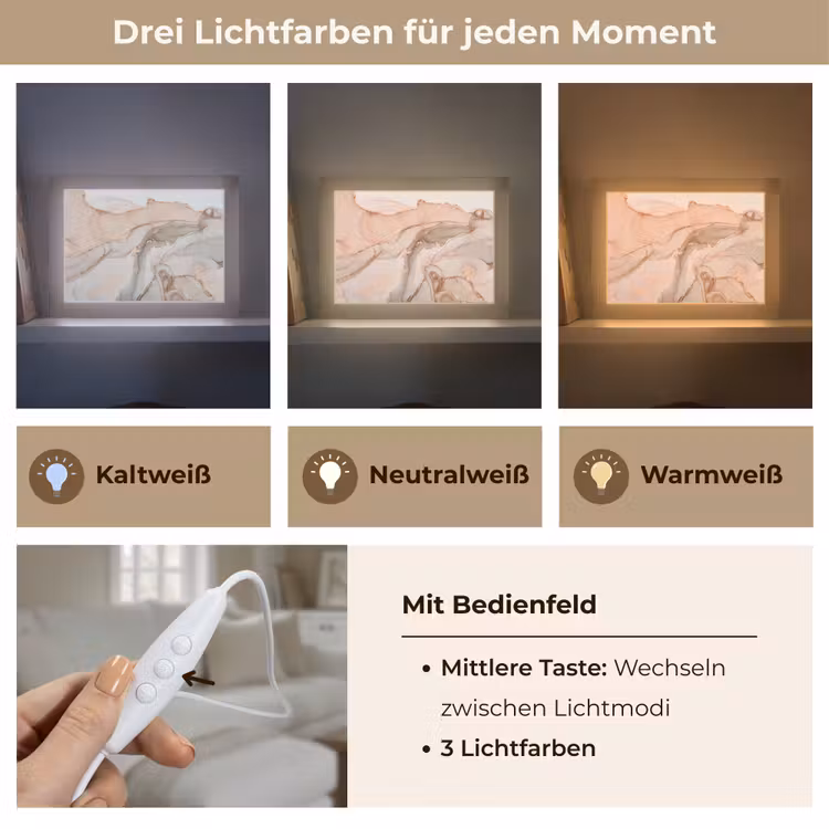 Marmer - Roze - Rosé Light Box met kabel (Tafellamp) klein -USP_lichtkleurDE