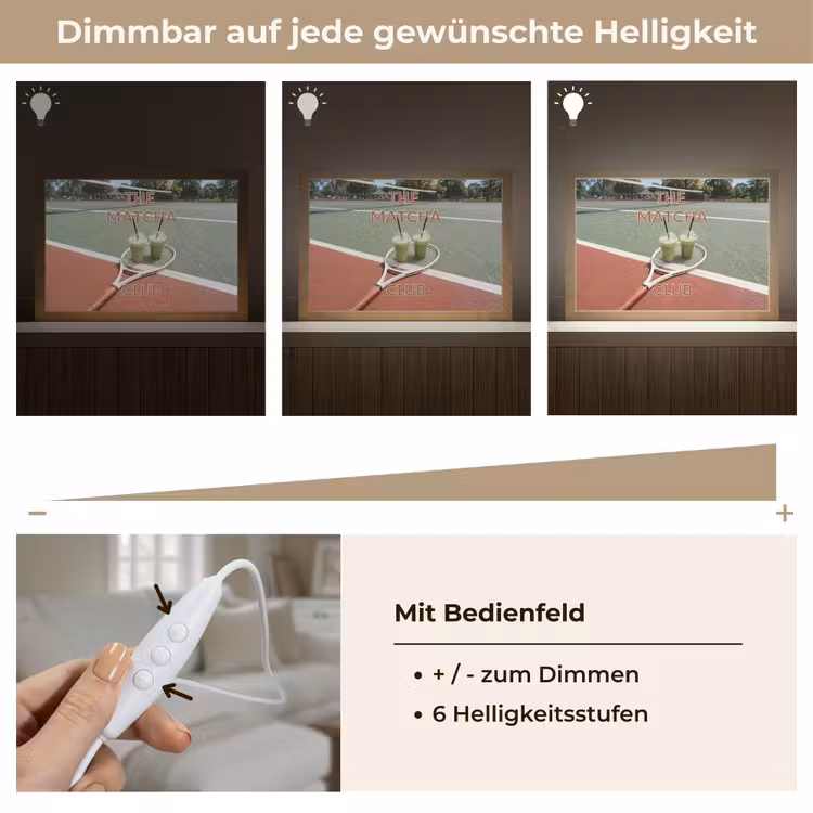 Matcha Club - Tennis - Matcha Light Box met kabel (Tafellamp) klein -USP_dimbaarDE
