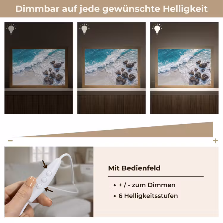 Zee - Golf - Strand - Natuur - Blauw Light Box met kabel (Tafellamp) klein -USP_dimbaarDE