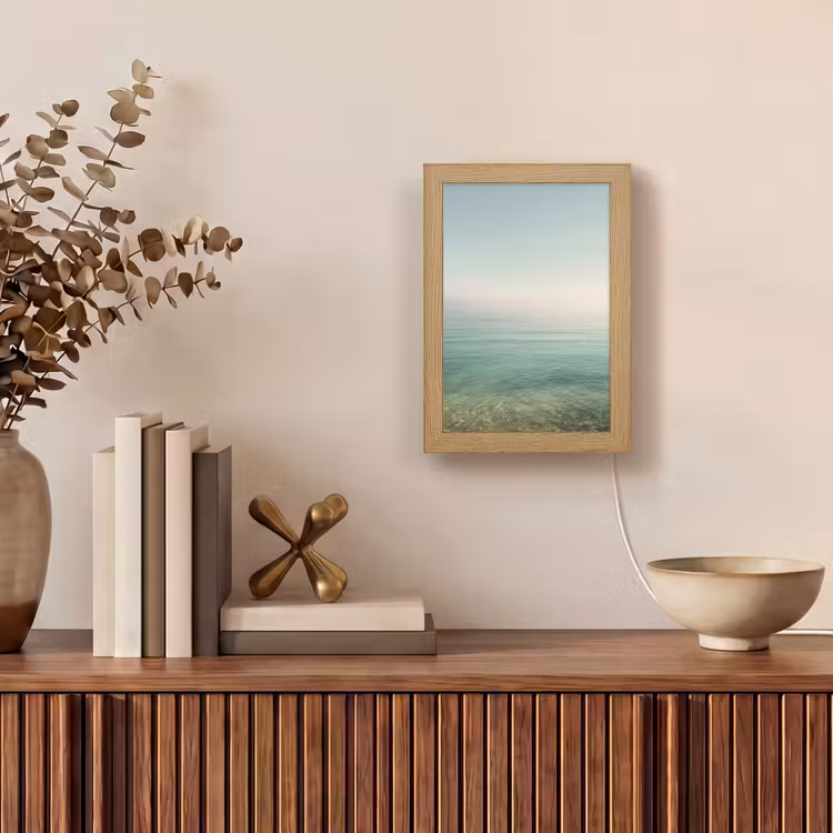 Zee - Horizon - Blauw - Mist Light Box met kabel (Tafellamp) klein -sfeer2