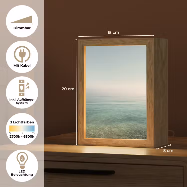 Zee - Horizon - Blauw - Mist Light Box met kabel (Tafellamp) klein -USP_DE