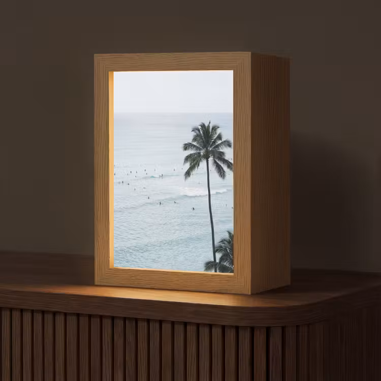 Oceaan - Palmbomen - Surfers Light Box met kabel (Tafellamp) klein -z3d_website
