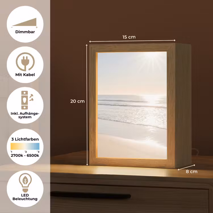 Zee - Zon - Zand Light Box met kabel (Tafellamp) klein -USP_DE