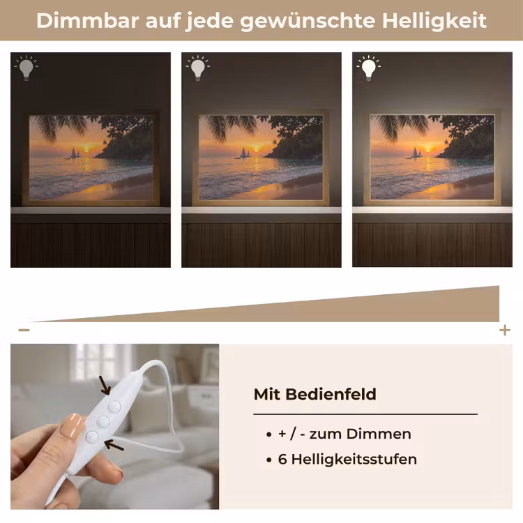 Zee - Zonsondergang - Boot - Natuur - Oranje Light Box met kabel (Tafellamp) klein -USP_dimbaarDE