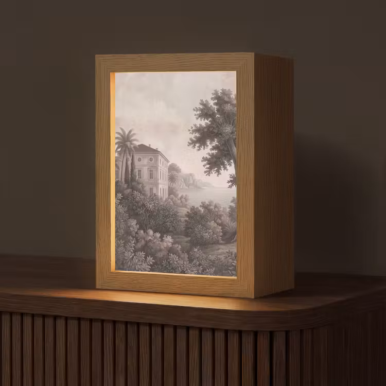 Zee - Villa - Beige Light Box met kabel (Tafellamp) klein -z3d_website