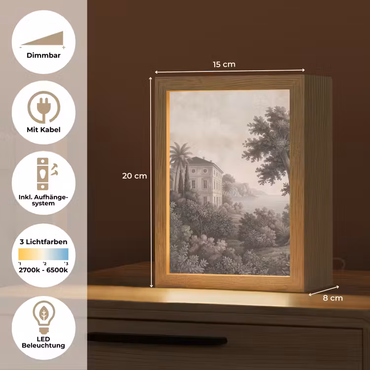 Zee - Villa - Beige Light Box met kabel (Tafellamp) klein -USP_DE