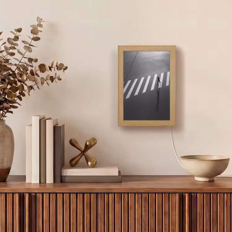 Zeebrapad - Hardloper - Zwart - Wit Light Box met kabel (Tafellamp) klein -sfeer2