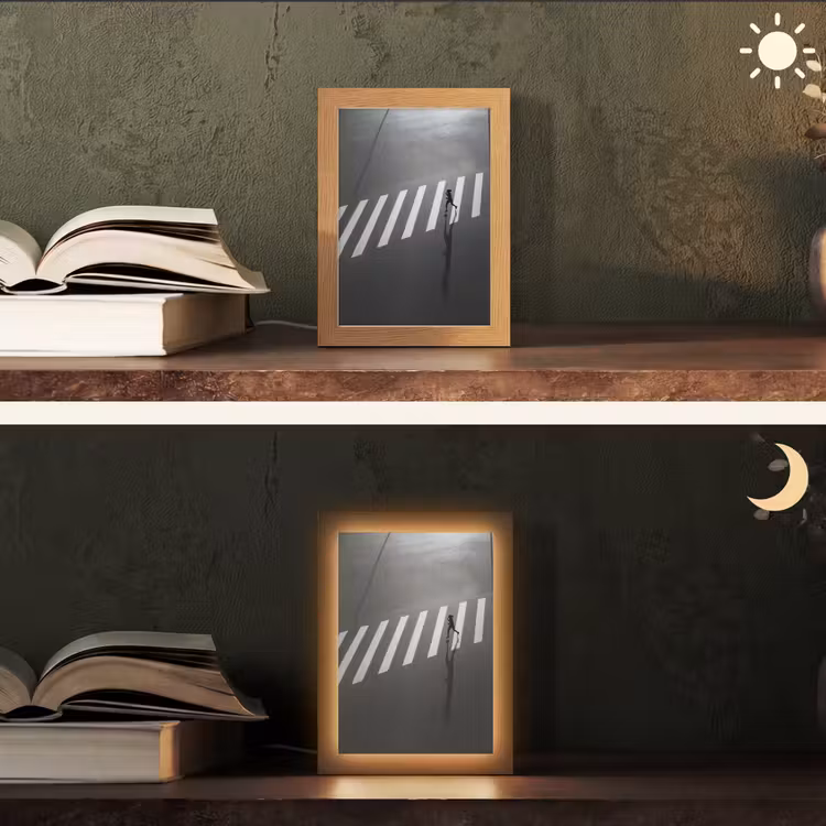 Zeebrapad - Hardloper - Zwart - Wit Light Box met kabel (Tafellamp) klein -sfeer3