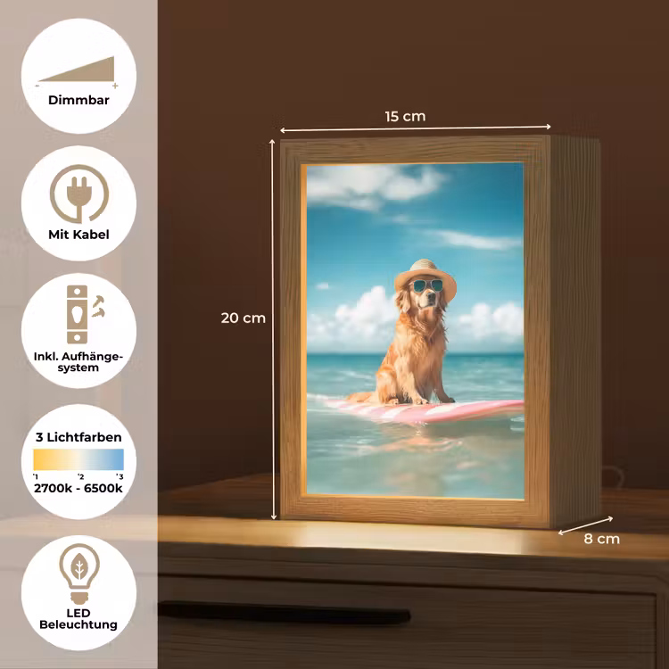 Zeewater - Hond - Golden retriever - Zonnebril Light Box met kabel (Tafellamp) klein -USP_DE