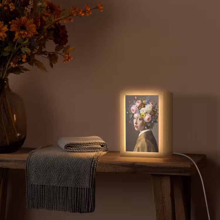 Meesterwerk - Modern - Kleurrijk Light Box met kabel (Tafellamp) klein -sfeer4