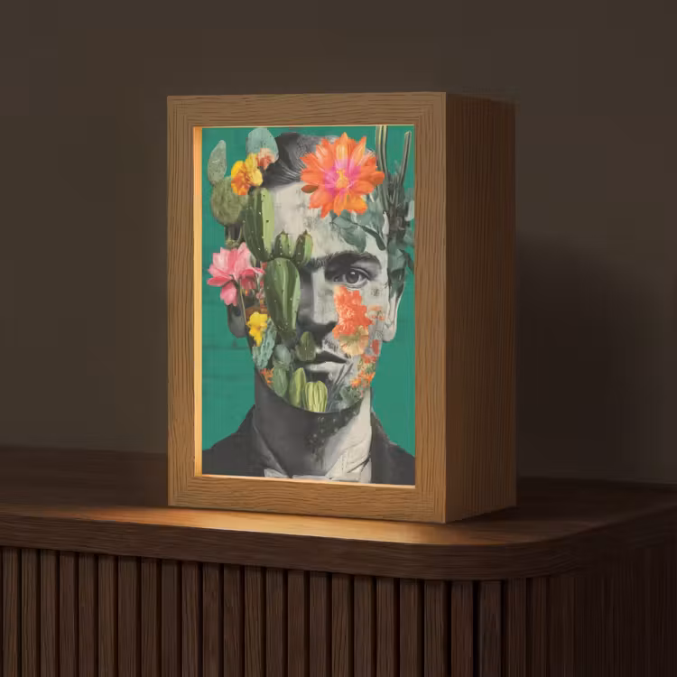 Man - Planten - Groen Light Box met kabel (Tafellamp) klein -z3d_website