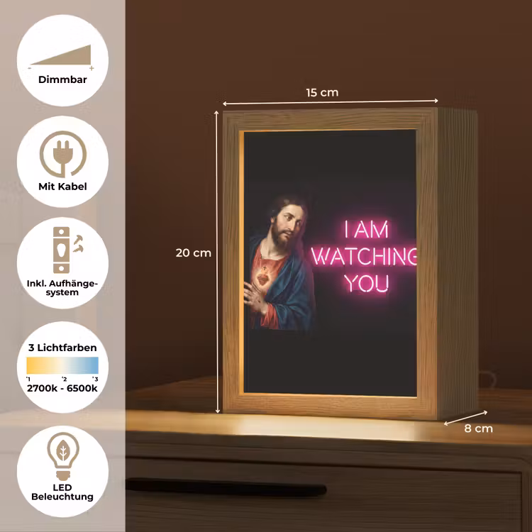 Man - Tekst - Neon Light Box met kabel (Tafellamp) klein -USP_DE