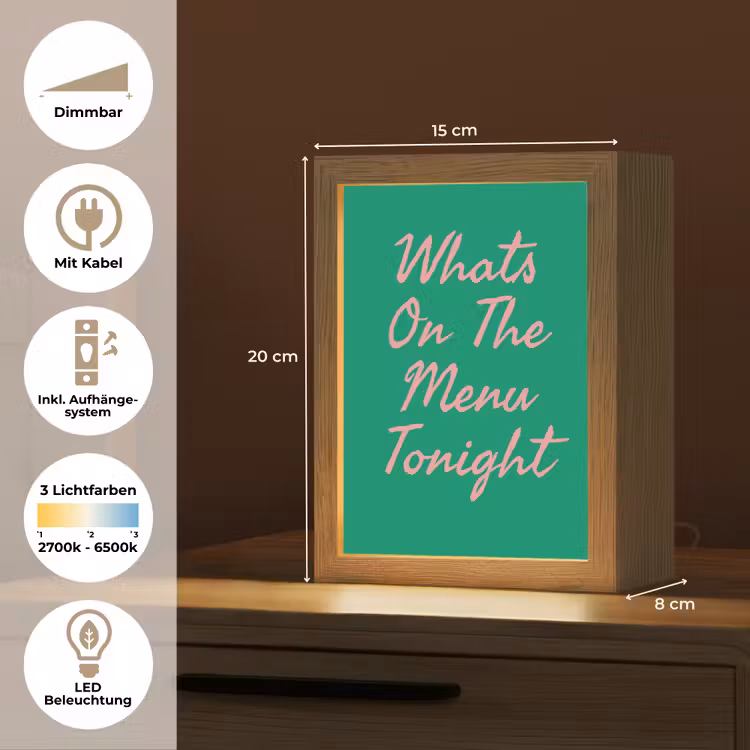 Menu - Quote - Roze Light Box met kabel (Tafellamp) klein -USP_DE