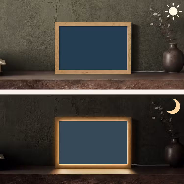 Midnight - Blue - Blauw Light Box met kabel (Tafellamp) klein 924 -sfeer3