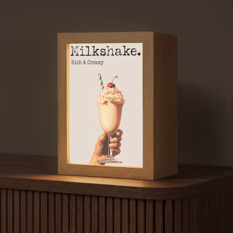 Milkshake - Kers - Rietje Light Box met kabel (Tafellamp) klein -z3d_website