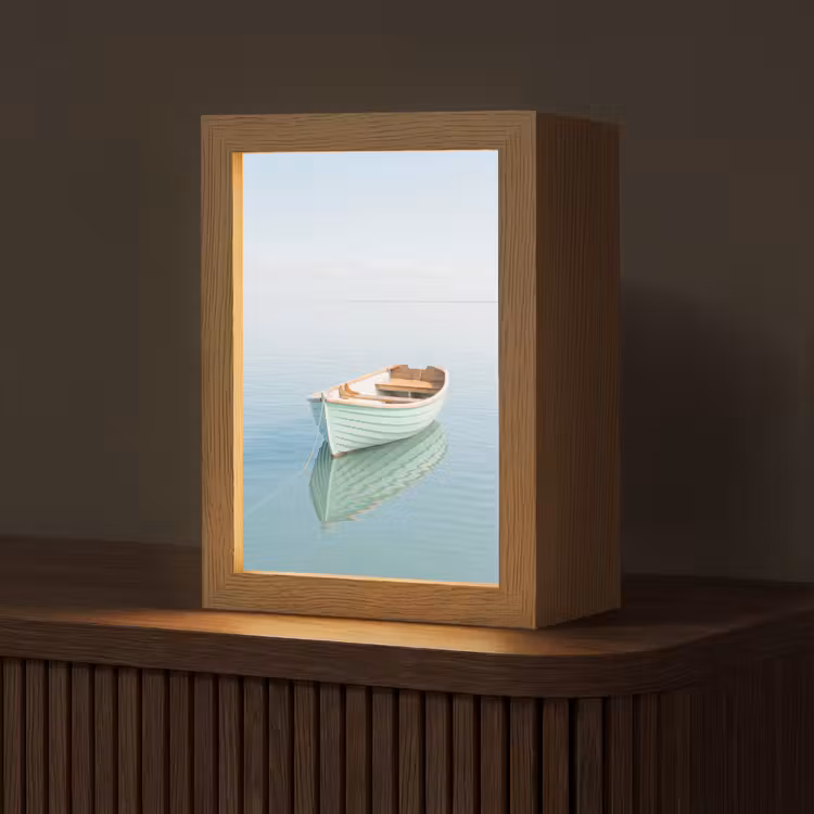 Minimalistisch - Boot - Zee Light Box met kabel (Tafellamp) klein -z3d_website