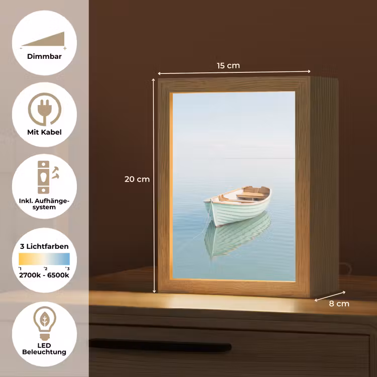 Minimalistisch - Boot - Zee Light Box met kabel (Tafellamp) klein -USP_DE