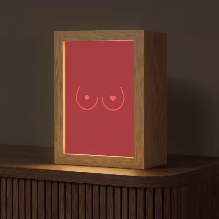 Minimalistisch - Lijnillustratie - Rood Light Box met kabel (Tafellamp) klein -z3d_website