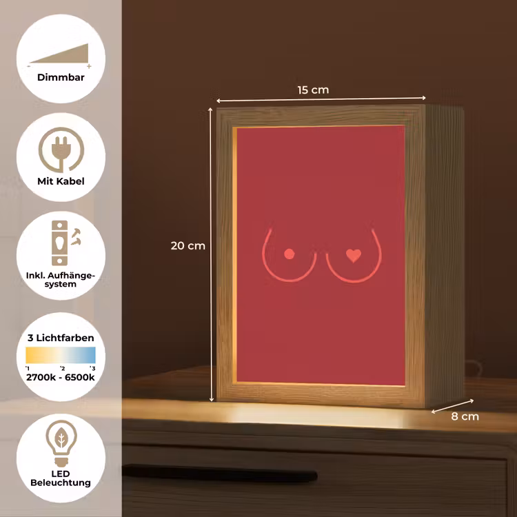 Minimalistisch - Lijnillustratie - Rood Light Box met kabel (Tafellamp) klein -USP_DE