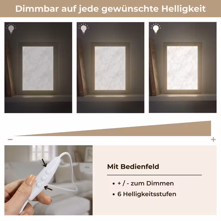 Minimalistisch - Wit - Grijze aders Light Box met kabel (Tafellamp) klein 925 -USP_dimbaarDE
