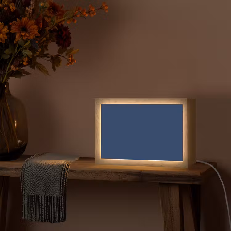Midnight - Navy - Blauw Light Box met kabel (Tafellamp) klein 924 -sfeer4